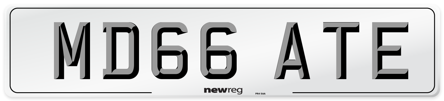 MD66 ATE Number Plate from New Reg